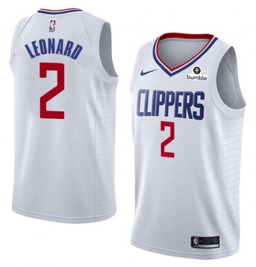 Men's Los Angeles Clippers #2 Kawhi Leonard White NBA Stitched Jersey